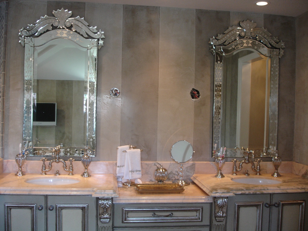 Gold Mirrored Bathroom Vanity