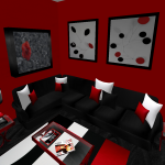 Red and Black Living Room
