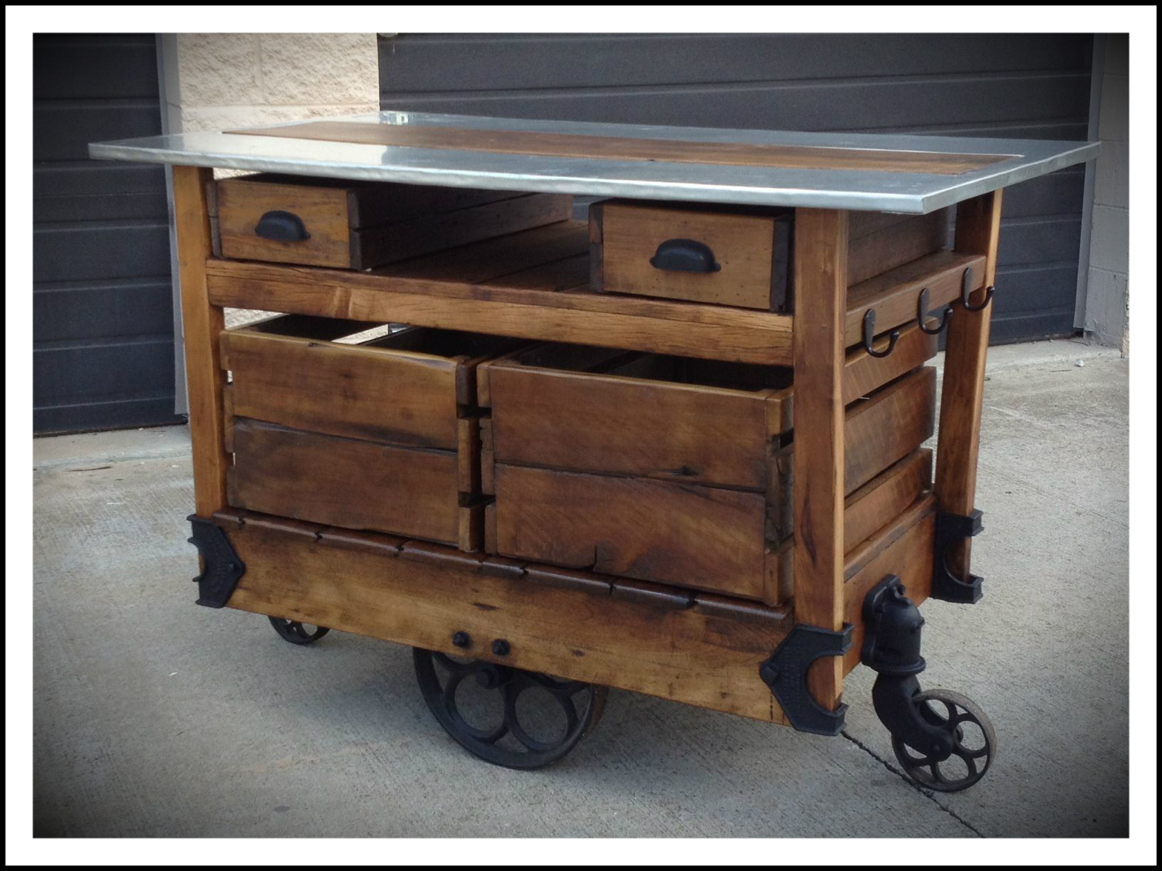 Rustic Kithcen Island Cart 